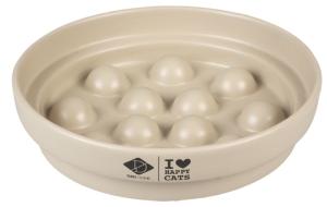 Gamelle anti-glouton « pois » Blanc