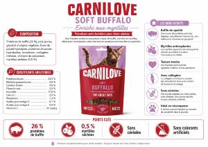 CARNILOVE -CAT SOFT - SNACK BUFFALLO ENRICHED BLUEBERRIES - 50G