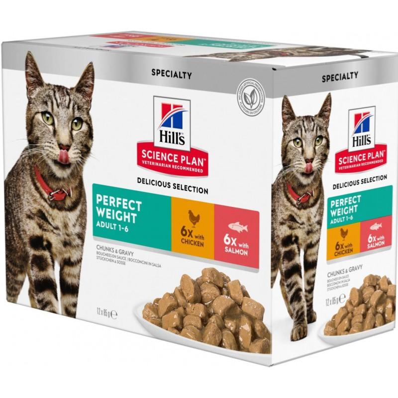 Hill's Science Plan Chat Perfect Weight Poulet & Saumon 12x85g