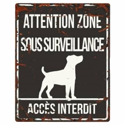 WARNING SIGN SQUARE JACK RUSSEL F noir