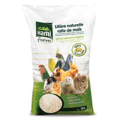 HAMIFORM Litière naturelle rafle de maïs pour rongeurs/oiseaux – 10 L