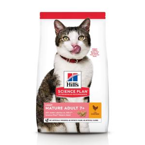 Hill's Science Plan Mature Adult Light croquettes pour chat âgé au poulet 1,5kg