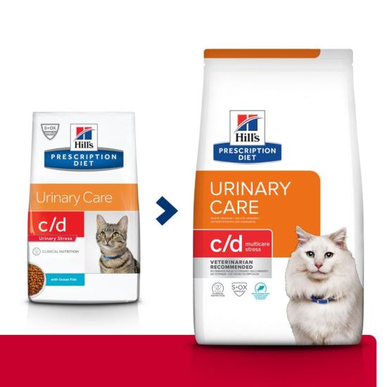 Hill's PRESCRIPTION DIET c/d Urinary Stress Multicare Croquettes pour Chat au Poisson 8 kg