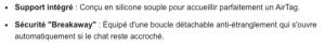 COLLIER CHAT AJUSTABLE + SUPPORT AIRTAG