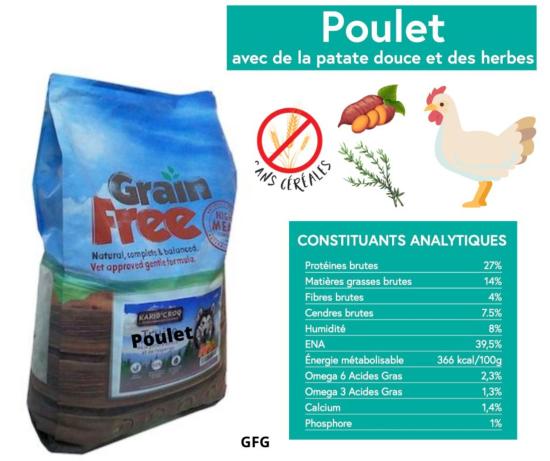 SANS CEREALES: POULET PATATE DOUCE HERBES 6KG