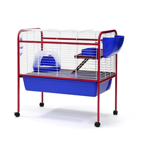 Cage lapin 88cm toute équipée + support à roulettes. 88x53x89cm