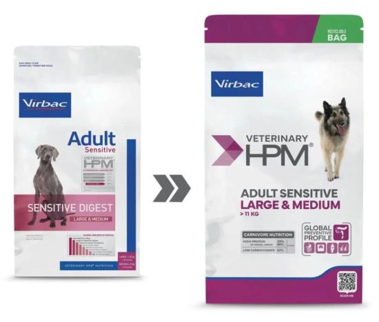 HPM VIRBAC Adult Sensitive Digest Dog Large &Medium 12kg