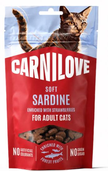 CARNILOVE -CAT SOFT - SNACK SARDINE ENRICHED STRAWBERRY -50G