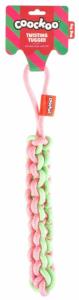 Coockoo Jouet pour chien avec corde tressée TWISTING TUGGER Vert/rose 45CM