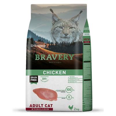 BRAVERY CAT ADULT STERILIZED CHICKEN 2 KG