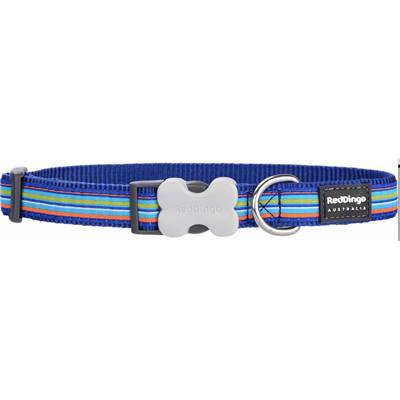 RED DINGO Dog collier Design Horizontal Stripes Navy L 25mm x 41-63cm