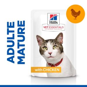 Hill's Vet Essentials Mature Multipack 12 sachets repas pour chat poulet 85g