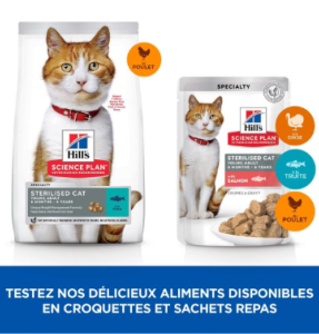 Hill's Science Plan Young Adult Sterilised Chat croquettes au poulet 1,5kg