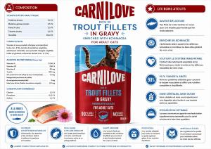 CARNILOVE -CAT POUCH GRAVY -TROUT ENRICHED WITH ECHINACEA -85G