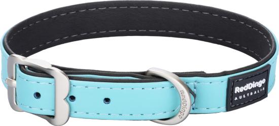 RED DINGO Dog collier Elegant cuir vegan Turquoise S/M 20mm, 36cm