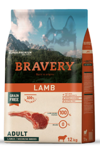 BRAVERY LAMB ADULT LARGE/MEDIUM 12KG 