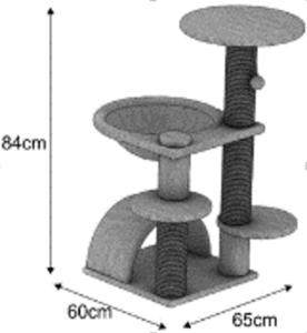 ARBRE A CHAT ORLANDO 65x60x84cm NOIR