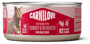 CARNILOVE -CAT CAN - PATE TURKEY & REINDEER -100G