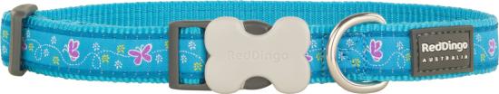 RED DINGO Dog collier Design Butterfly Turquoise S 15mm x 24-36cm