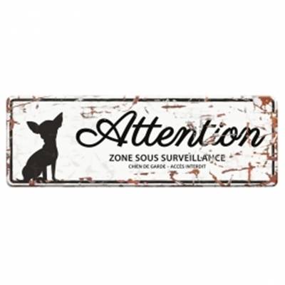 WARNING SIGN MINI CHIHUAHUA F blanc