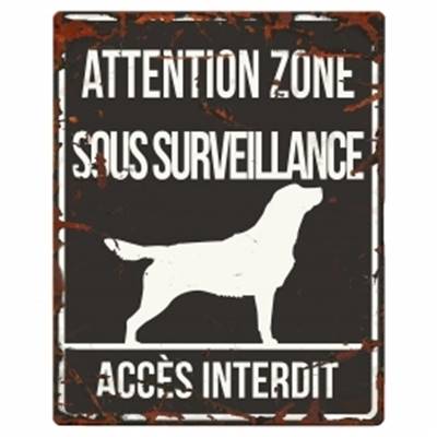 WARNING SIGN SQUARE RETRIEVER F noir