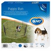 PUPPY RUN - Enclos chiots avec porte & net & crochets Noir 60x60CM 8-DELIG