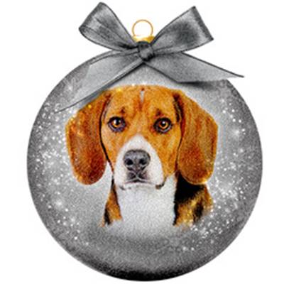 Boule de Noël givrée Beagle