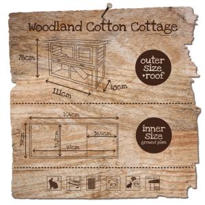 Woodland clapier cotton cottage 111x45x78cm