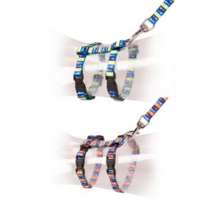 SET DE PROMENADE CHAT ARÊTE DE POISSON 20-35cm / 10mm - 125cm couleurs mélangées