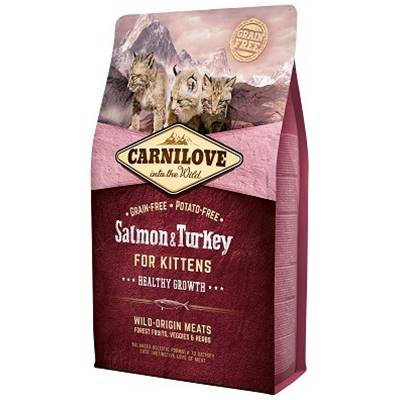 CARNILOVE CAT - Salmon & Turkey for Kittens - Healthy Growth (sans céréales) 2kg