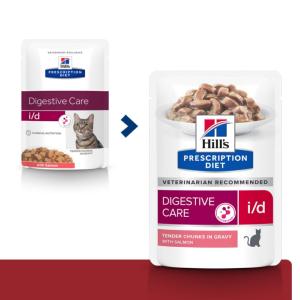 Hill's PRESCRIPTION DIET i/d Digestive Multipack 12 Sachets Repas pour Chat et Chaton Saumon de 85g