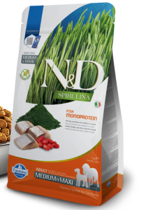 N&D SPIRULINA HARENG & BAIE DE GOJI CHIEN MED/MAXI 2kg