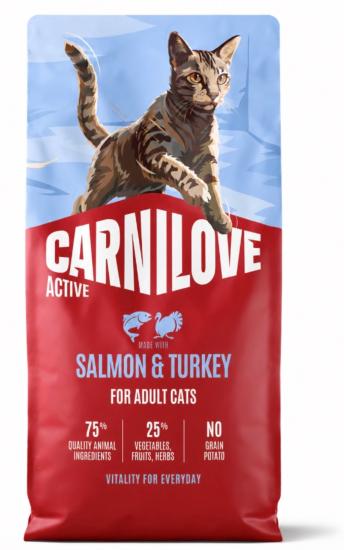 CARNILOVE ACTIVE CAT DRY -SALMON & TURKEY - ADULT ALL BREEDS -6KG