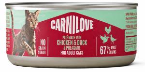 CARNILOVE -CAT CAN - PATE CHICKEN, DUCK & PHEASANT -100G