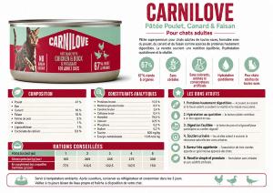 CARNILOVE -CAT CAN - PATE CHICKEN, DUCK & PHEASANT -100G