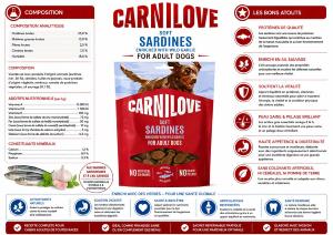 CARNILOVE -DOG SOFT - SNACK SARDINE ENRICHED WILD GARLIC - 200G