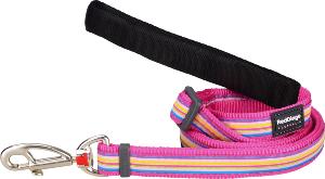 RED DINGO Dog laisse Design Horizontal Stripes Hot Pink M 20mm x 1.8m