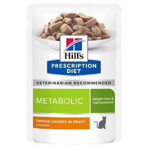 Hill's PRESCRIPTION DIET Metabolic Multipack 12 Sachets repas pour Chat Poulet de 85g