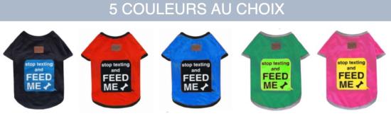 TSHIRT "STOP TEXTING FEED ME" TAILLE 1