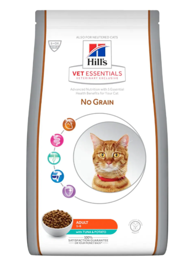 Vet Essentials No Grain aliment pour chat adult medium au thon et pomme de terre 8kg