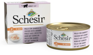 SCHESIR boite 70 g - Chat - en sauce - Poulet avec crevettes