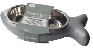 GAMELLE THE FISH DOUBLE BOL CHAT GRIS 