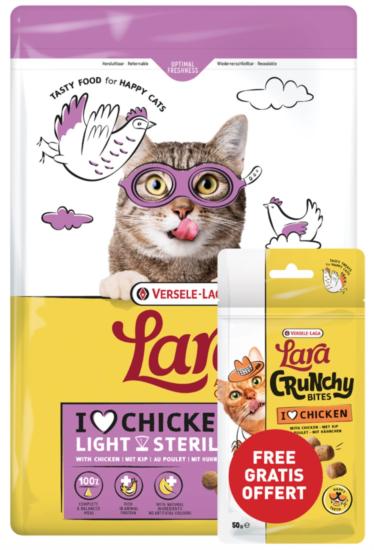 LARA ADULT CARE LIGHT STÉRILISÉ POULET 1.9KG + SNACK PILLOW POULET OFFERT