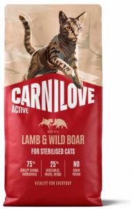 CARNILOVE ACTIVE CAT DRY -LAMB & WILD BOAR - STERILISED ADULT ALL BREEDS -2KG