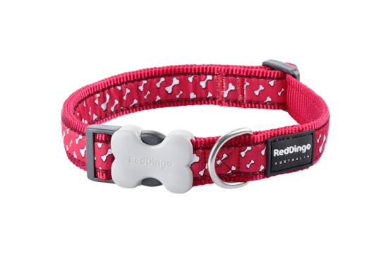 RED DINGO Dog collier Design Flying Bones Red S 15mm x 24-36cm