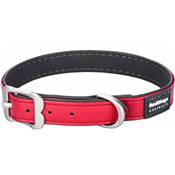 RED DINGO Dog collier Elegant cuir vegan Red M 20mm, 42cm