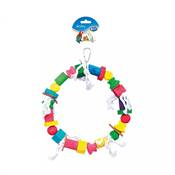 Jouet oiseaux Cercle avec cubes colors et cordes 30cm