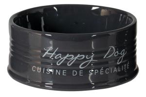 MANGEOIRE CERAMIQUE STONE HAPPY DOG Ø10,5cm ANTHRACITE