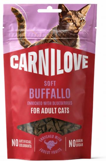 CARNILOVE -CAT SOFT - SNACK BUFFALLO ENRICHED BLUEBERRIES - 50G