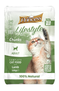 PRINCESSE LIFESTYLE POUCHES CHAT LAMB 100G (AGNEAU)